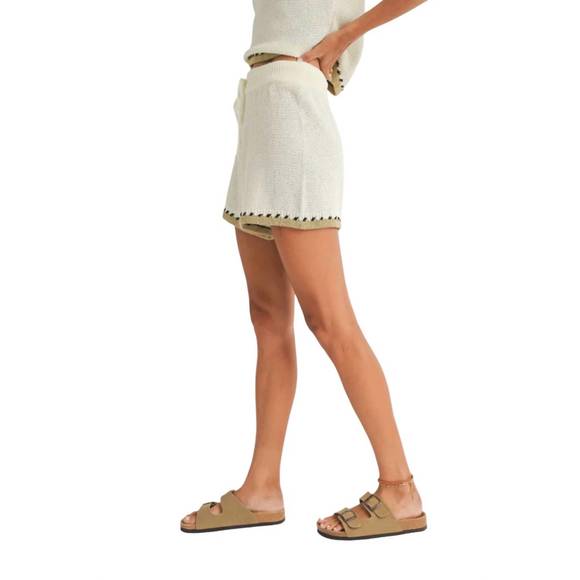 NEW SAGE THE LABEL rhode knit shorts in off white - Picture 3 of 4